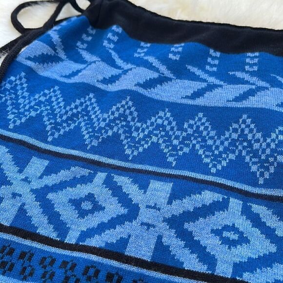 NWT Icelandic Blue Knitted Printed Mini Sweater Skirt - Picture 4 of 7